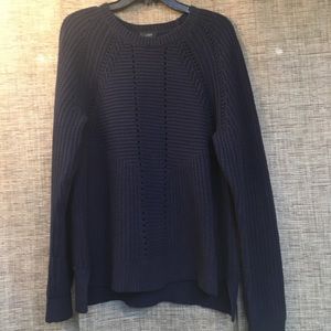 J. Crew Navy Blue Knit Crewneck Sweater